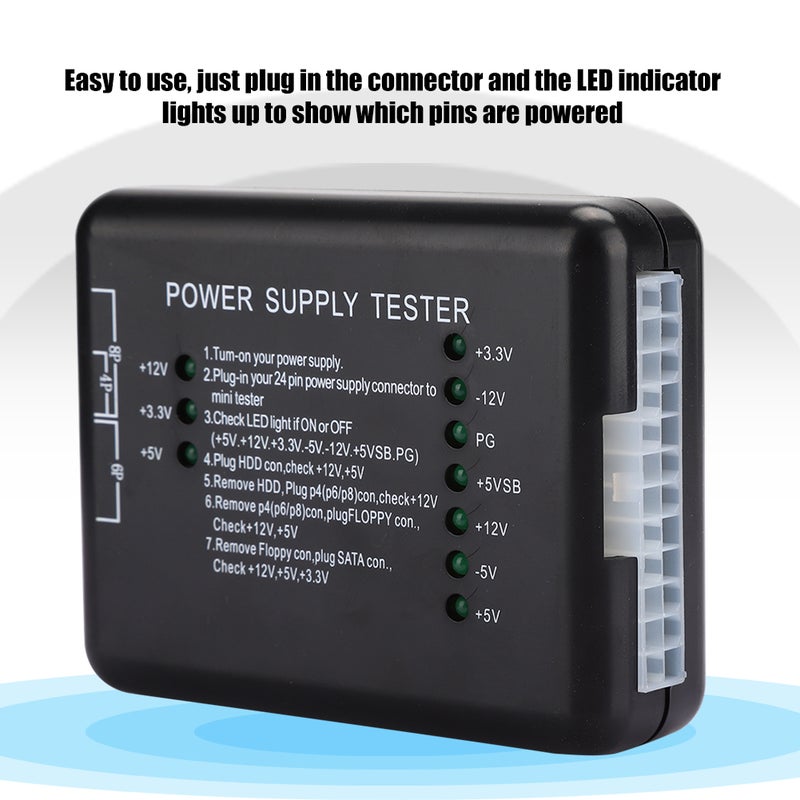 Power Supply Tester: ABS Material, Long Service Life - Easy Operation, LED Indicator Voltage Check for Computer Technicians, PC Troubleshooting & Diagnose - Image 4
