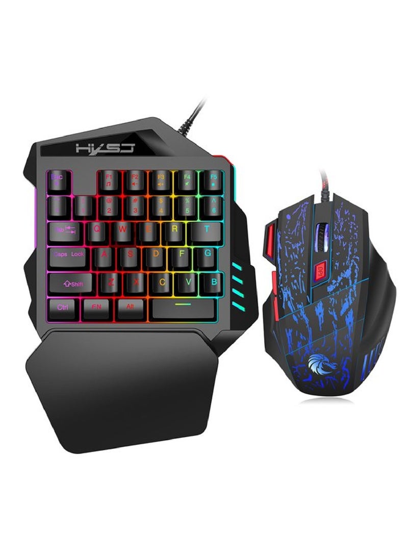 HXSJ Wired Keyboard With Mouse Set Black  - Image 2