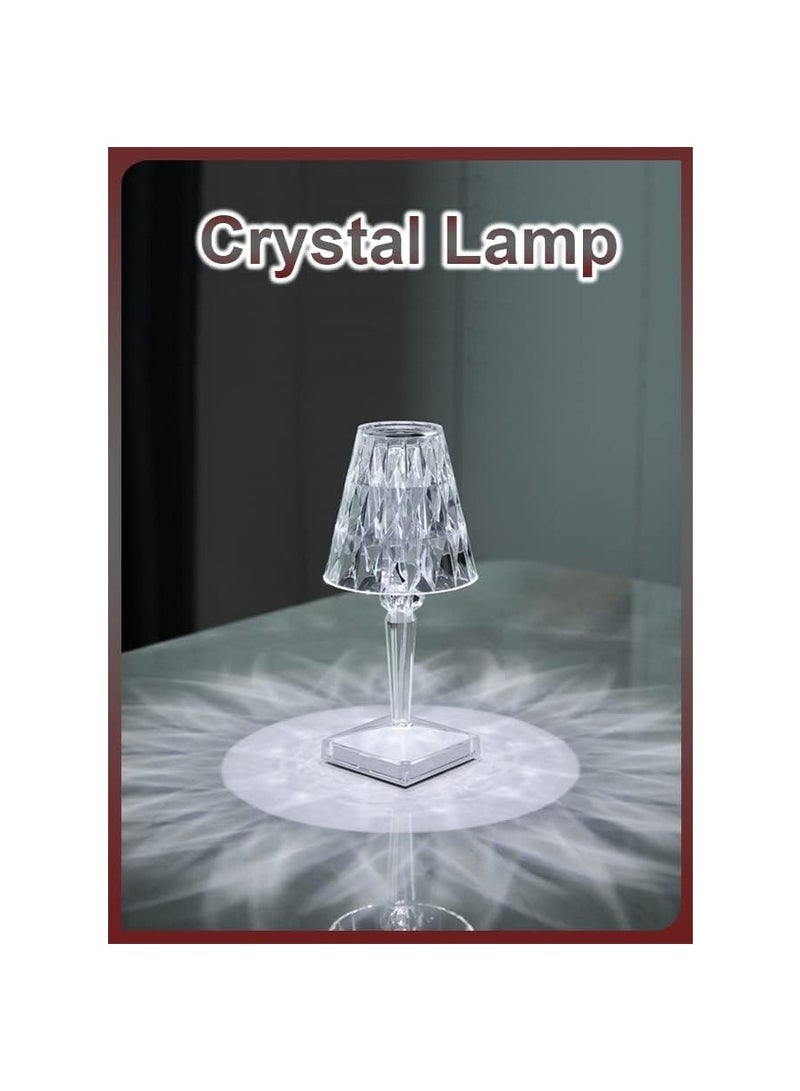 ELTRAZONE Crystal Table Desk Shade Lamp RGB Dimmable Touch Control USB Rechargeable Acrylic Decorative Nightstand Light With Remote For Living Room Bedroom - Image 3