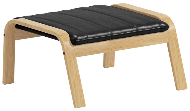 Custom Slipcover Replacement The PU Leather Poang Footstool Cover Replacement is Custom Made for IKEA Poang Chairâ€™s Ottoman Slipcover. (PU Leather Black) - Image 2