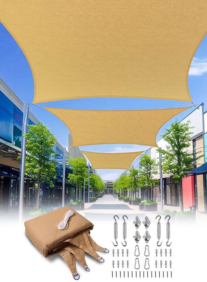 Eoptify 160GSM Beige Rectangular Sun Shade Sail – Waterproof, UV-Blocking Awning with Stainless Steel Hardware (3x4 Meter) for Outdoor Pool, Backyard, Garden, and Activities.  - Image 1