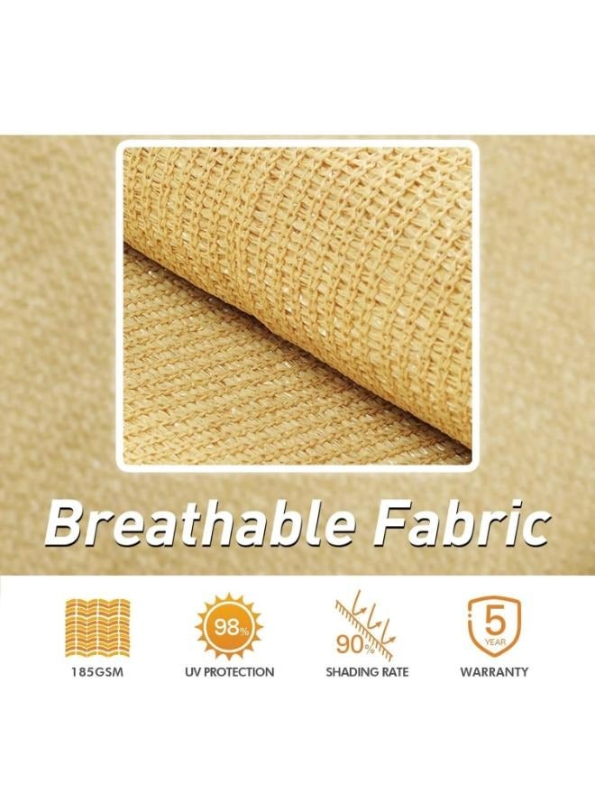 Eoptify 160GSM Beige Rectangular Sun Shade Sail – Waterproof, UV-Blocking Awning with Stainless Steel Hardware (3x4 Meter) for Outdoor Pool, Backyard, Garden, and Activities.  - Image 4
