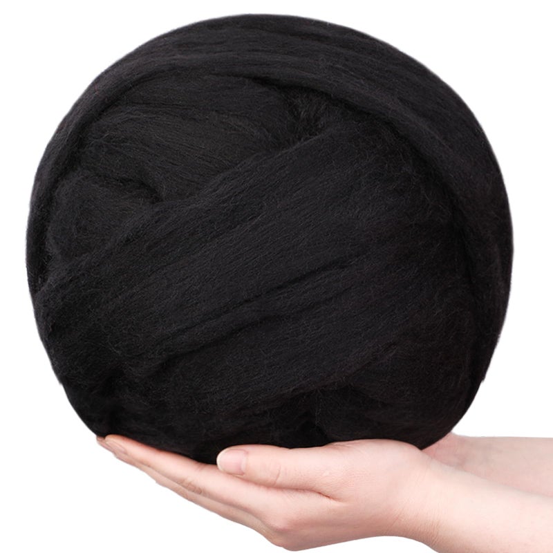QMNNMA Wool Roving Bulk  882oz250g Super Wool Chunky Yarn Wool Roving Top for Needle Felting Soft Felting Wool Supplies for Hand Spinning Felting Blending Weaving and DIY Craft 