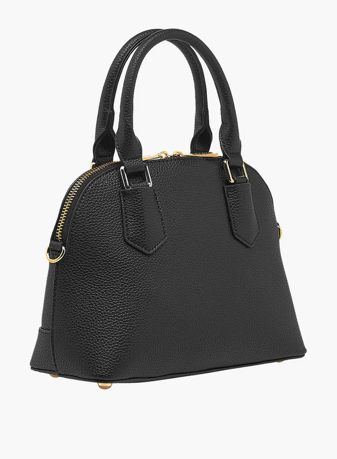 Flora Bella By Shoexpress Textured Tote Bag with Detachable Strap and Zip Closure