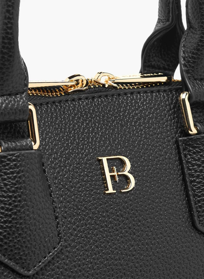 Flora Bella By Shoexpress Textured Tote Bag with Detachable Strap and Zip Closure