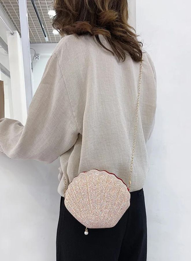 Captivating Shell-Shaped Women's Clutch | Evening Party Sequin Purses Crossbody Bag | Seashell Chain Shoulder Bags - Image 2