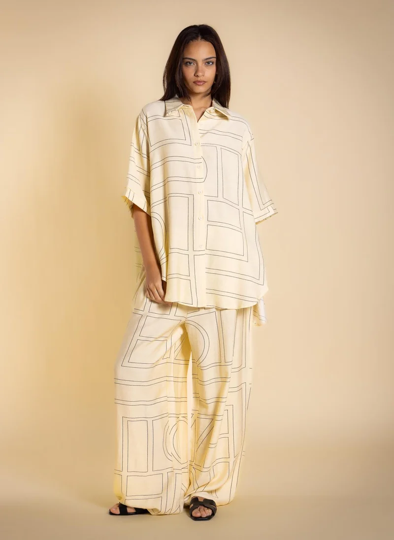 شايبس GEOMETRIC OVERSIZED SHIRT SET