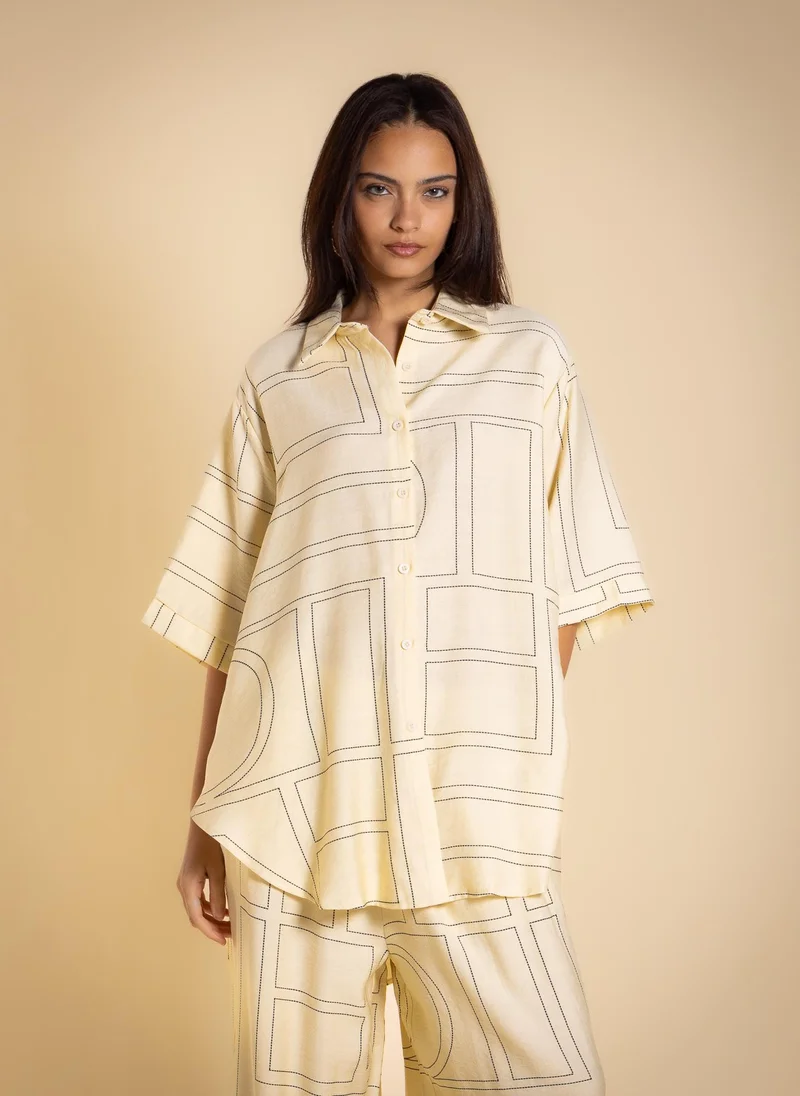 شايبس GEOMETRIC OVERSIZED SHIRT SET