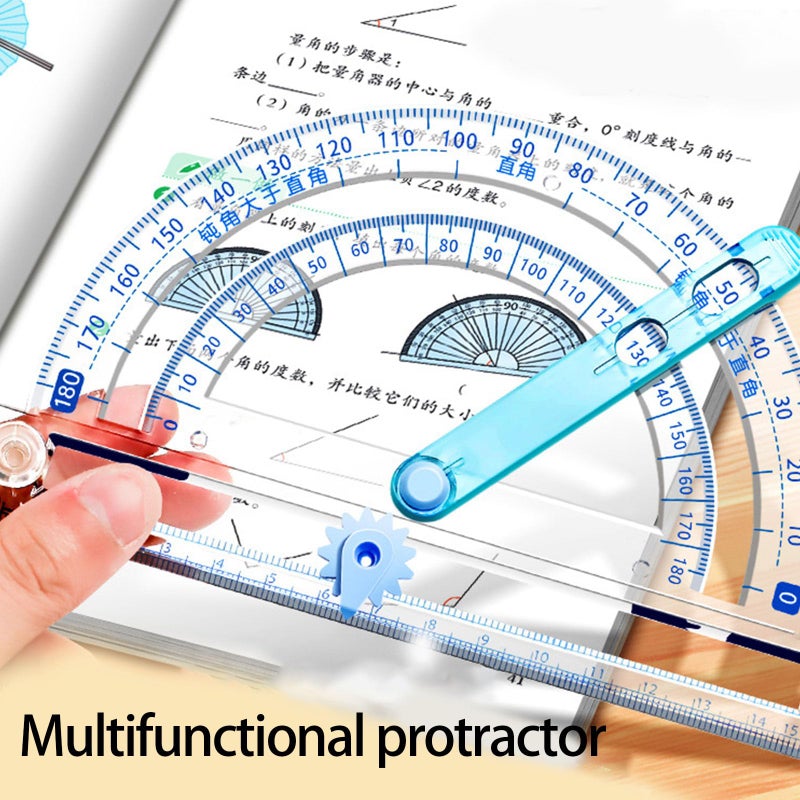 15cm Multifunctional 4 in 1 Protractor with Circular Drawing Tool for Geometry Drafting - Image 5