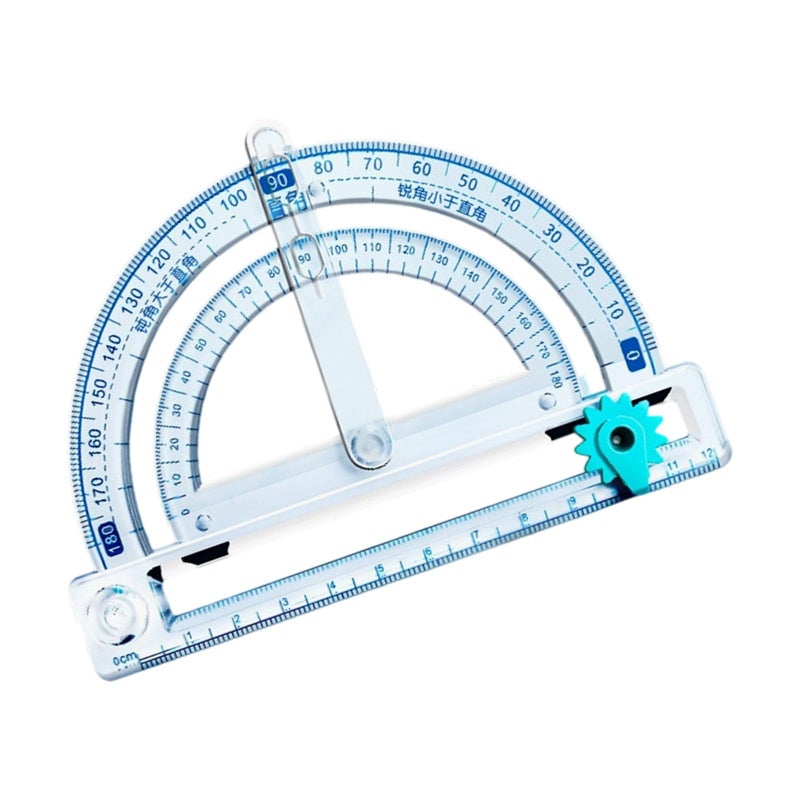 15cm Multifunctional 4 in 1 Protractor with Circular Drawing Tool for Geometry Drafting - Image 2