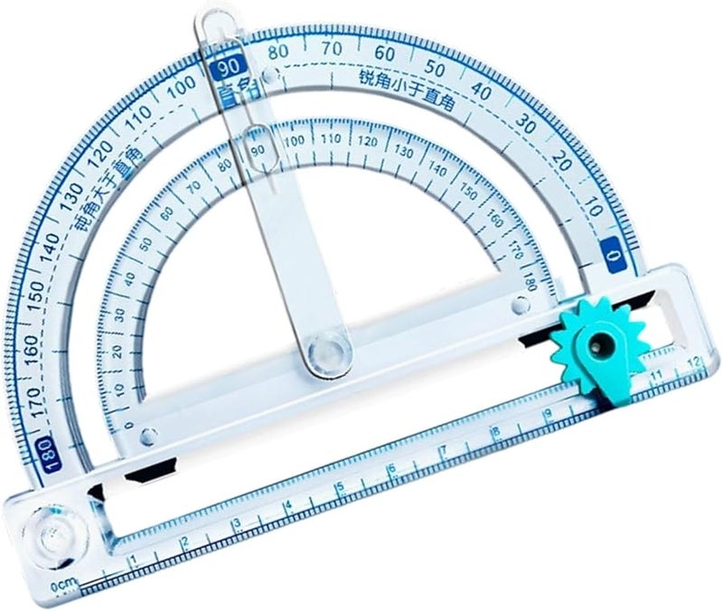 15cm Multifunctional 4 in 1 Protractor with Circular Drawing Tool for Geometry Drafting - Image 1