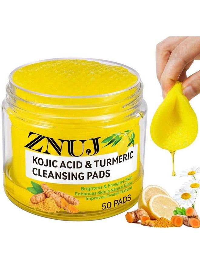 ZNUJ Kojic Acid and Turmeric Cleansing Pads| Skin Brightening and Energizing Formula|Deep Cleaning effect|For All Skin Types (Pack of 1) - Image 1