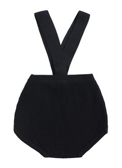 KIDS TALES Summer Cotton V Overalls For Casual Baby Shorts Black  - Image 2