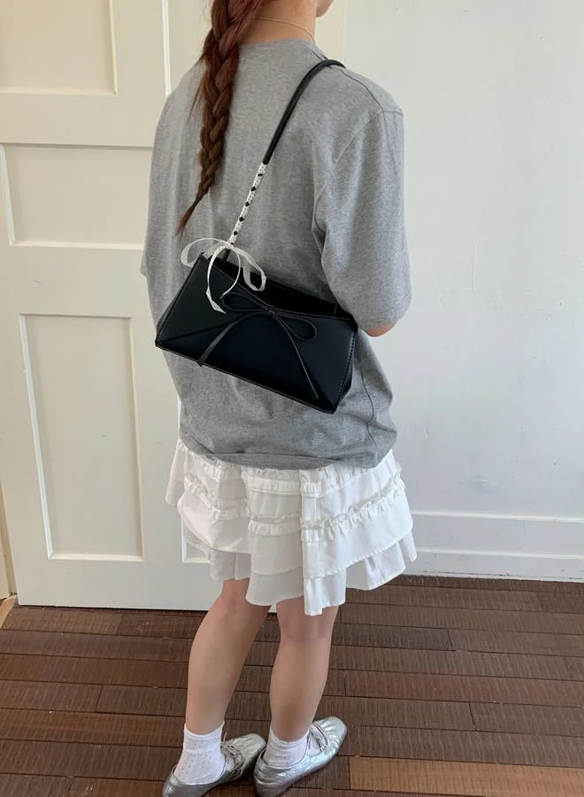 Take Two Black Bow Shoulder Bag