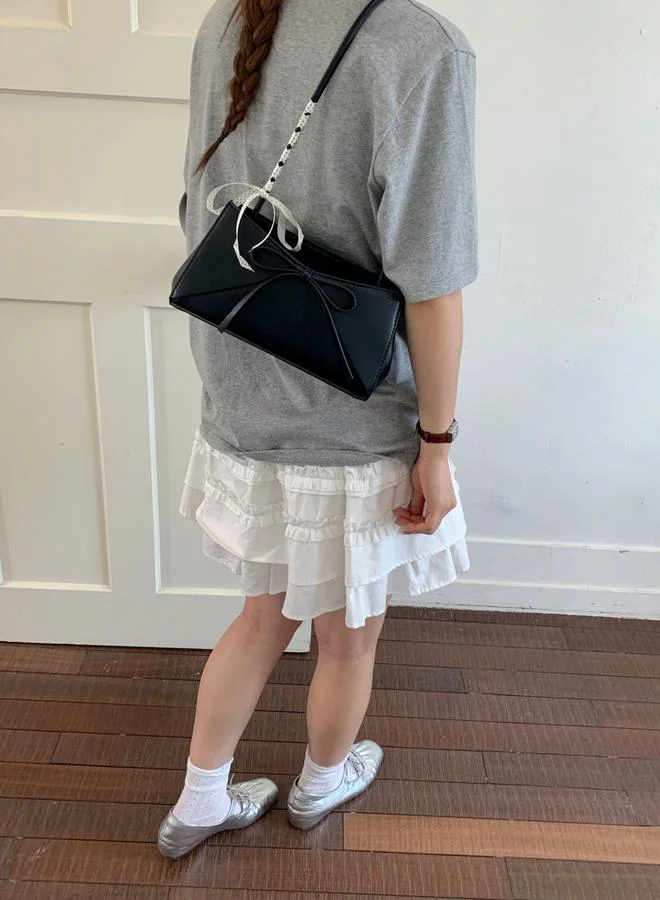 Take Two Black Bow Shoulder Bag