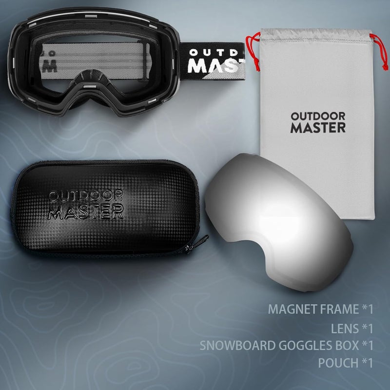 OutdoorMaster Ski Goggles PRO - Frameless, Interchangeable Lens 100% UV400 Protection Snow Goggles for Men & Women - Image 3