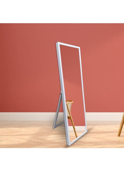 Full-Length Mirror – Large Rectangular Dressing Mirror with White PVC Frame, Wall-Mounted, Freestanding, or Leaning Floor Mirror for Bedroom, Closet, and Living Room
