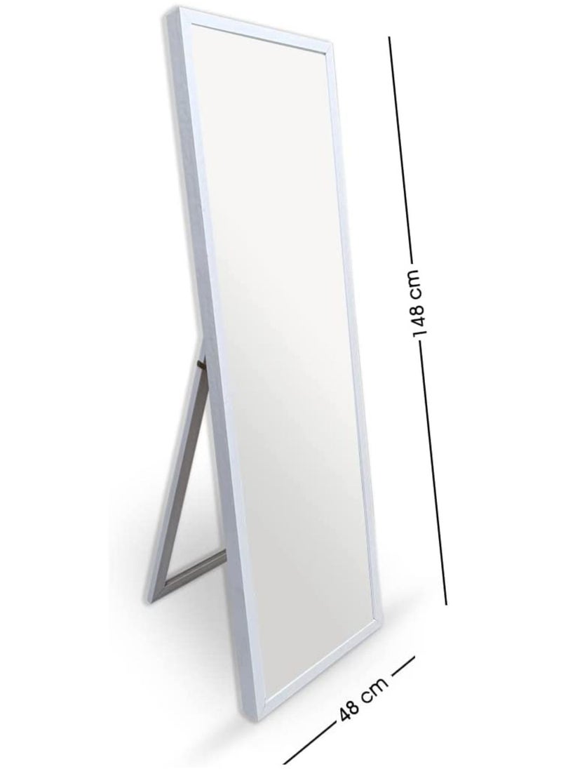 Decorhills Full-Length Mirror – Large Rectangular Dressing Mirror with White PVC Frame, Wall-Mounted, Freestanding, or Leaning Floor Mirror for Bedroom, Closet, and Living Room  - Image 2