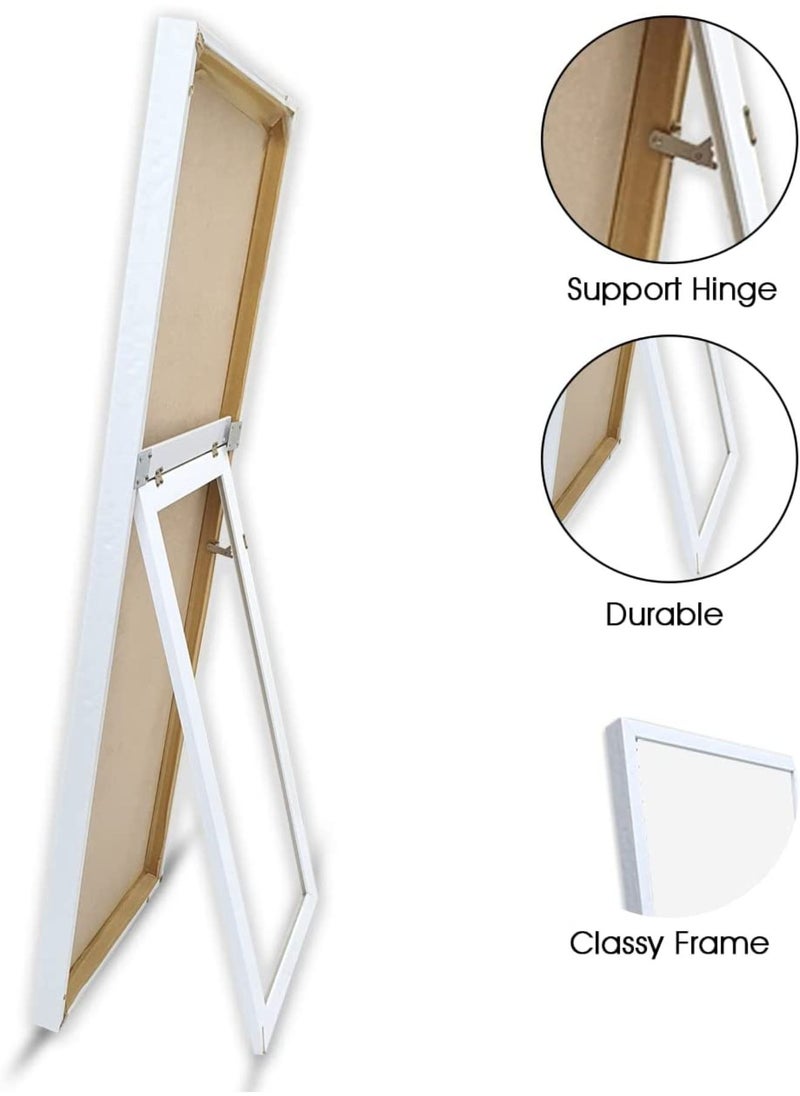 Decorhills Full-Length Mirror – Large Rectangular Dressing Mirror with White PVC Frame, Wall-Mounted, Freestanding, or Leaning Floor Mirror for Bedroom, Closet, and Living Room  - Image 3