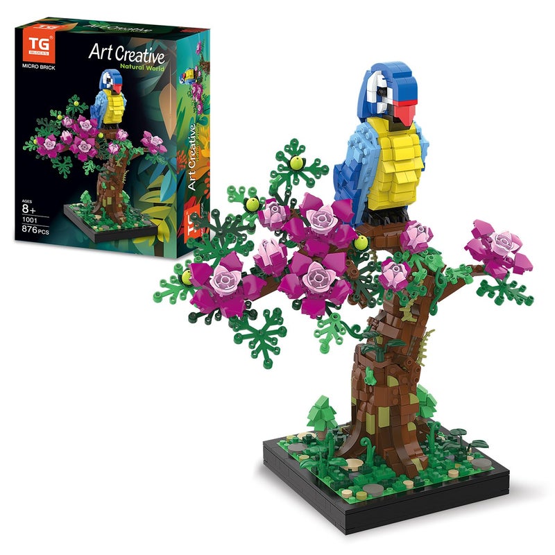 TG BLOCKS Micro Brick Flower Parrot Toy Building Sets Home Decor and Office Art Creative Gift DIY Plant Model for Adults for Teens Ages 8 Kids - Image 4