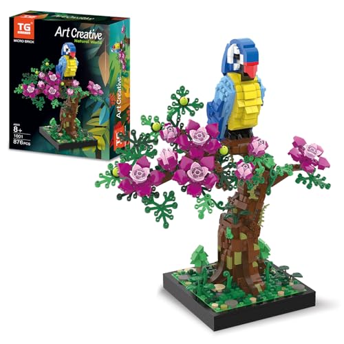 TG BLOCKS Micro Brick Flower Parrot Toy Building Sets Home Decor and Office Art Creative Gift DIY Plant Model for Adults for Teens Ages 8 Kids - Image 1