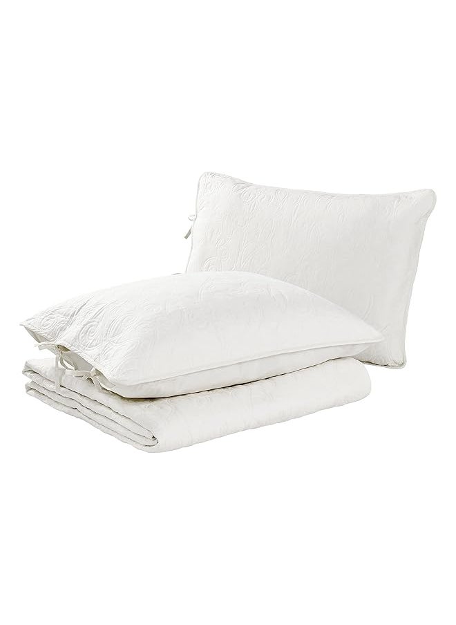 Felicity Collection Quilt Set 100 Percent Cotton Reversible All Season Bedding With Matching Sham S Pre Washed For Added Softness Queen White - pzsku/ZBF0BCA6284703089DBC8Z/45/_/1741447024/e63c1407-756d-4894-97f0-9de6111c8061