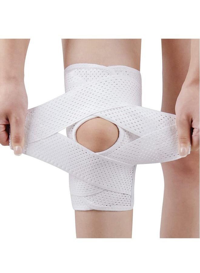 Generic Knee Brace with Side Stabilizers for Meniscal Tear Knee Pain ACL MCL Arthritis Injuries Recovery, Breathable Adjustable Knee Support for Men and Women (White,1Pcs)  - Image 1