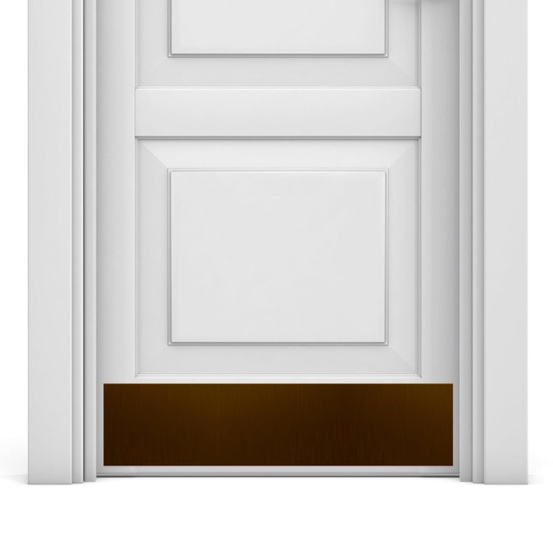 لوحة حماية الباب الأنيقة من Deck The Door مصنوعة من الألمنيوم المؤكسد تشمل لاصق ذاتي سهل 6x30 برونزي مصقول