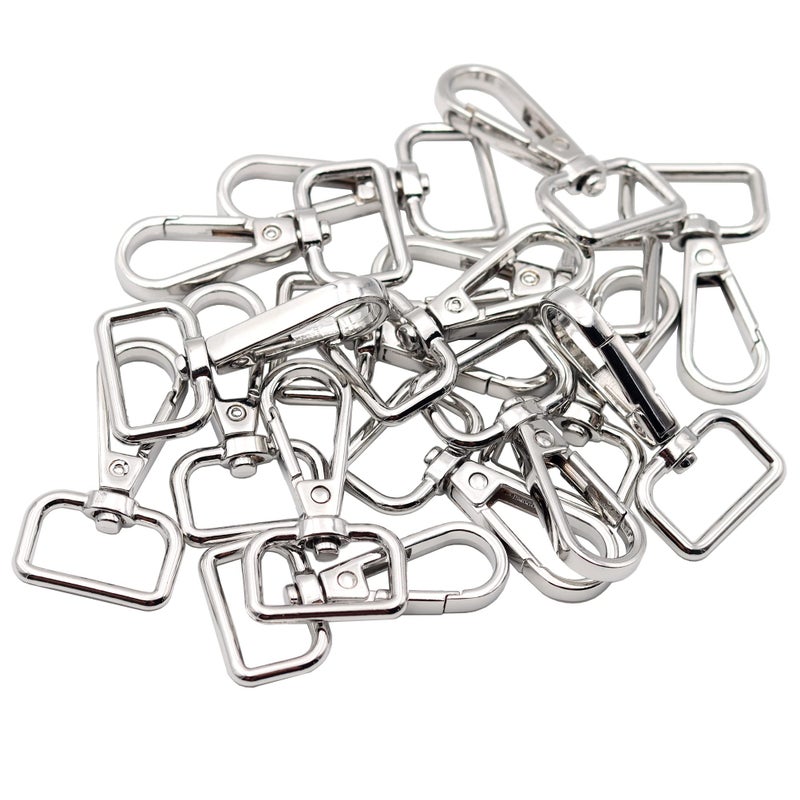 JWBIZ JWBIZ 16 Pcs D Ring Swivel Lobster Claw Clasp Push Gate Snap Hooks Trigger Clips Silver 34 inch 