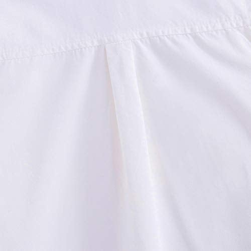 Spring&Gege Boys' Long Sleeve Woven Dress Shirt Formal School Uniform Button Down Shirt with Chest Pocket, White, 5-6 Years - Image 4