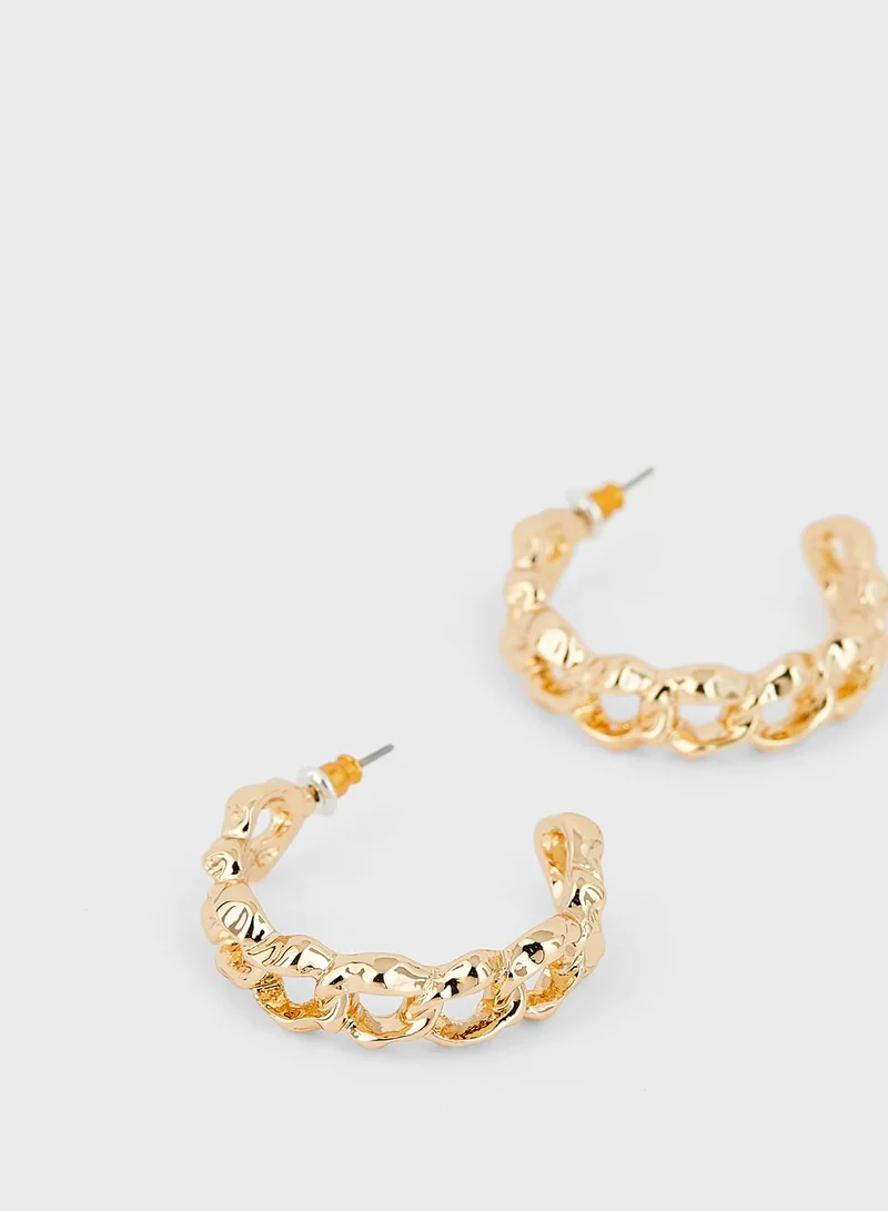 Ginger Chain Hoop Earrings