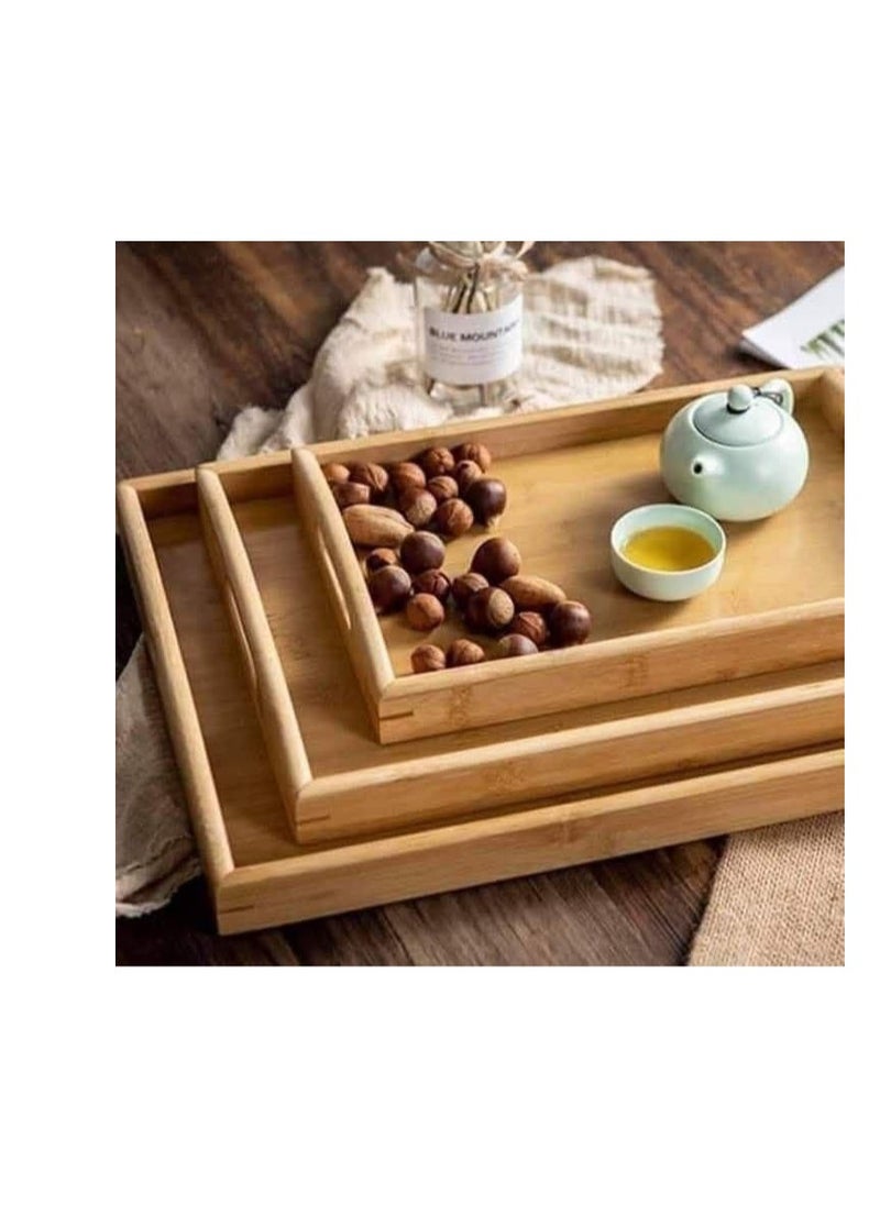ماركة غير محددة طقم صواني خشب بامبو 3 قطعه طقم هيغير ديكور بيتك و يشرفك تحفه فنيه  خشب بامبو + قاعده بامبو في كل صينيه مقاسات  كبير40*30+وسط37*25+صغير33*22)المنتج مستورد  - Image 1