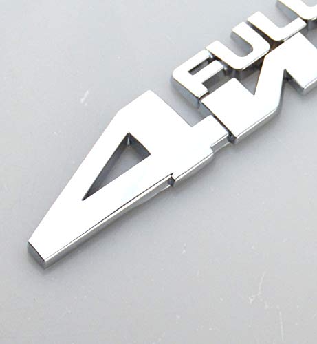 EmbRoom 4WD FULL TIME, 3D Metal 4 Wheel Drive Logo Side Fender Rear Trunk Emblem Badge Decals Sticker for All 4 Wheel Drive Car Models (Chrome) - Image 3