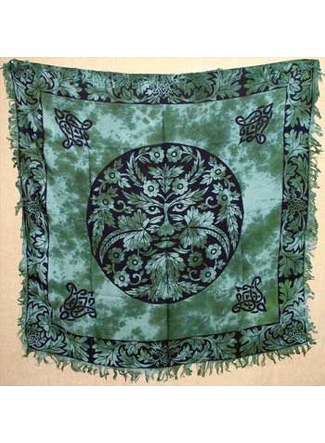 AzureGreen Greenman Altar Tarot Cloth - Image 1