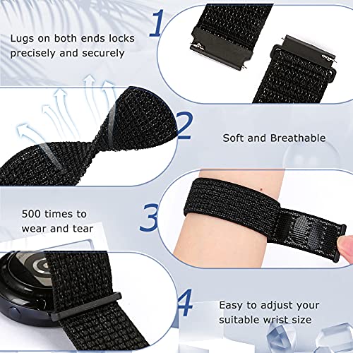 AVOD 20mm Nylon Quick Release Band Compatible with Samsung Galaxy Watch 7 6 5 4 40mm 44mm/Garmin Vívoactive 6/5/3/3 Music/Forerunner 570 42mm/55/158/165/245/645/Amazift Active 2/Active/T-Rex 3 Pro 44mm - Image 3