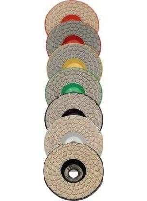 Generic YARAENTERPRISE 4 Diamond Polishing Pads For Glass Granite Marble Concrete Stone Wet and Dry Grit 06 7Pc Glass Grindin Tools Glass Polisher 4 inch  - Image 1
