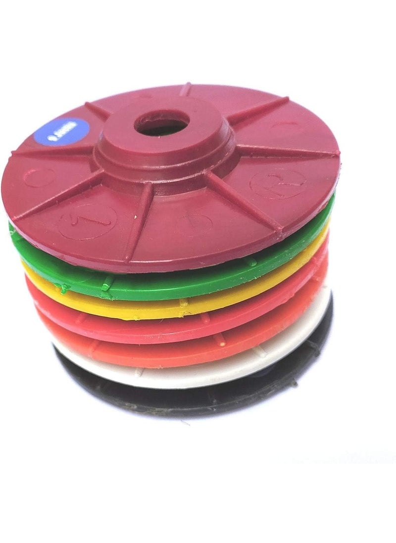 Generic YARAENTERPRISE 4 Diamond Polishing Pads For Glass Granite Marble Concrete Stone Wet and Dry Grit 06 7Pc Glass Grindin Tools Glass Polisher 4 inch  - Image 2