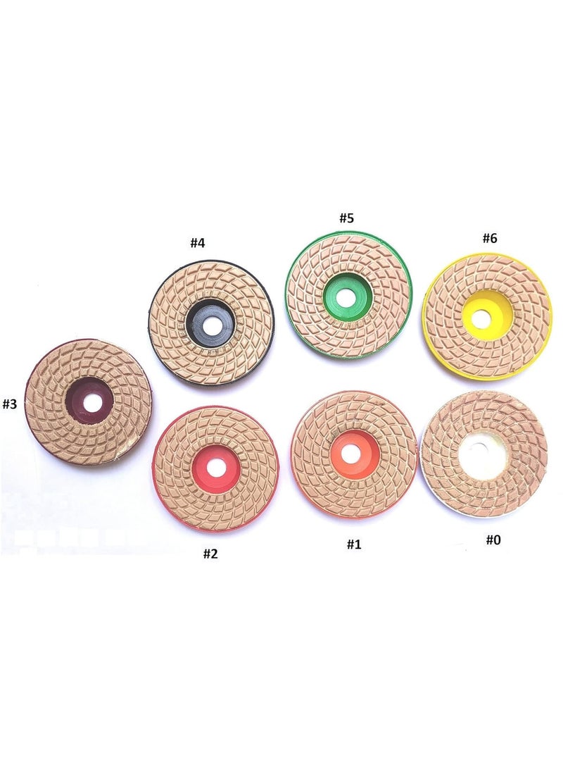 Generic YARAENTERPRISE 4 Diamond Polishing Pads For Glass Granite Marble Concrete Stone Wet and Dry Grit 06 7Pc Glass Grindin Tools Glass Polisher 4 inch  - Image 4