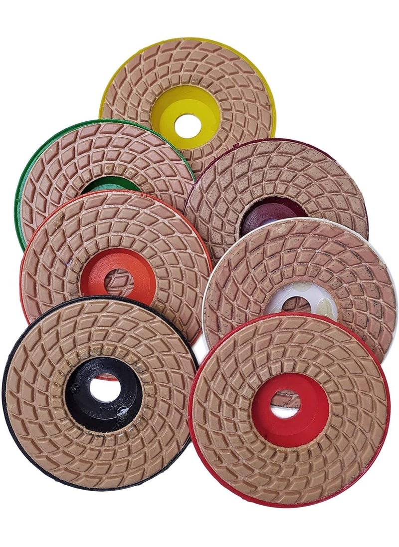 Generic YARAENTERPRISE 4 Diamond Polishing Pads For Glass Granite Marble Concrete Stone Wet and Dry Grit 06 7Pc Glass Grindin Tools Glass Polisher 4 inch  - Image 5