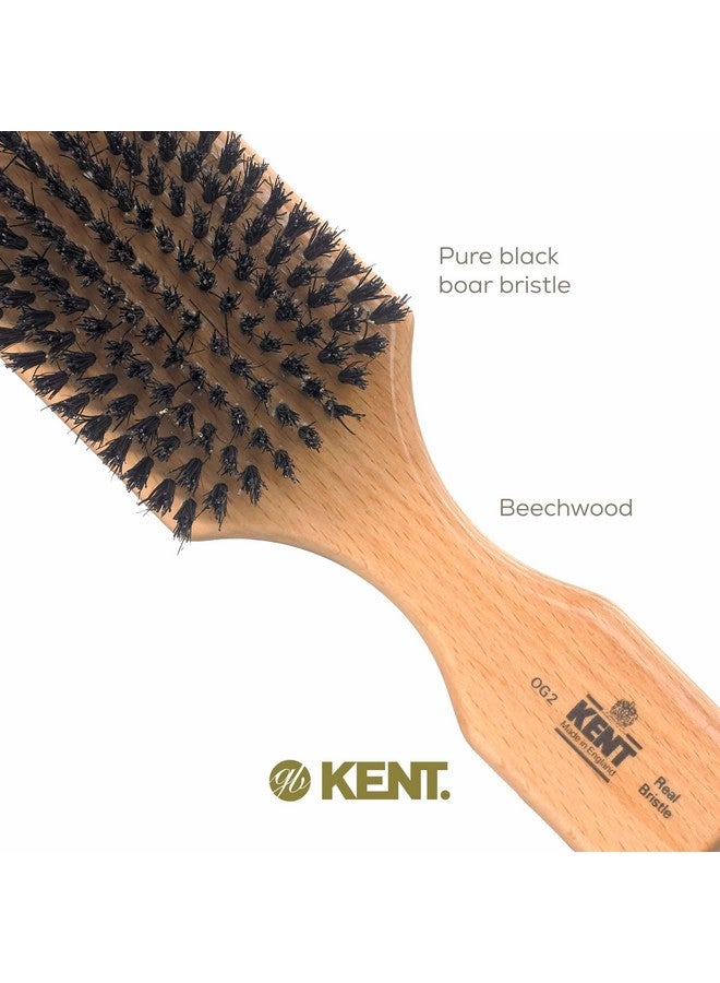 KENT Og2 Club Hair Brush, Small Boar Bristle Hair Brush For Men, Natural Boar Bristle Beard Brush For Men, Beechwood Kent Brush For Hair And Beards - Image 5