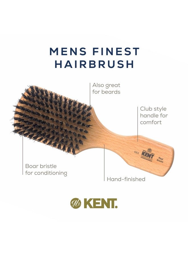 KENT Og2 Club Hair Brush, Small Boar Bristle Hair Brush For Men, Natural Boar Bristle Beard Brush For Men, Beechwood Kent Brush For Hair And Beards - Image 4