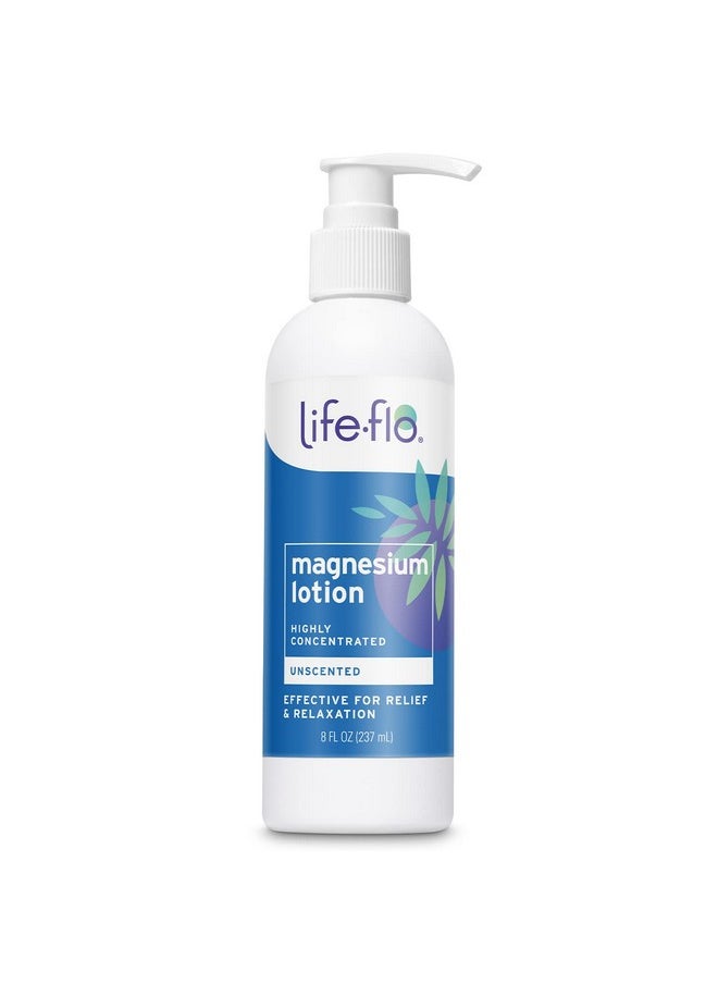Life-flo Life-flo Magnesium Lotion, Unscented Body Lotion, Relief and Relaxation w/Magnesium Chloride from Zechstein Seabed, Dermatologist Tested, Hypoallergenic, 60-Day Guarantee, Not Tested on Animals, 8oz  - Image 1
