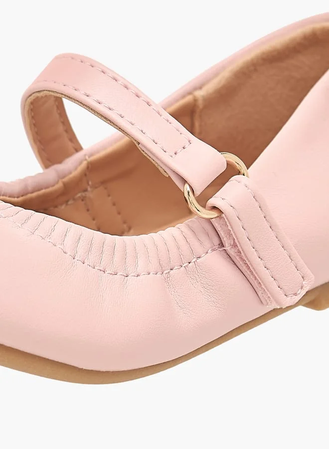 Flora Bella By Shoexpress Girls Solid Ballerina Shoes With Hook And Loop Closure
