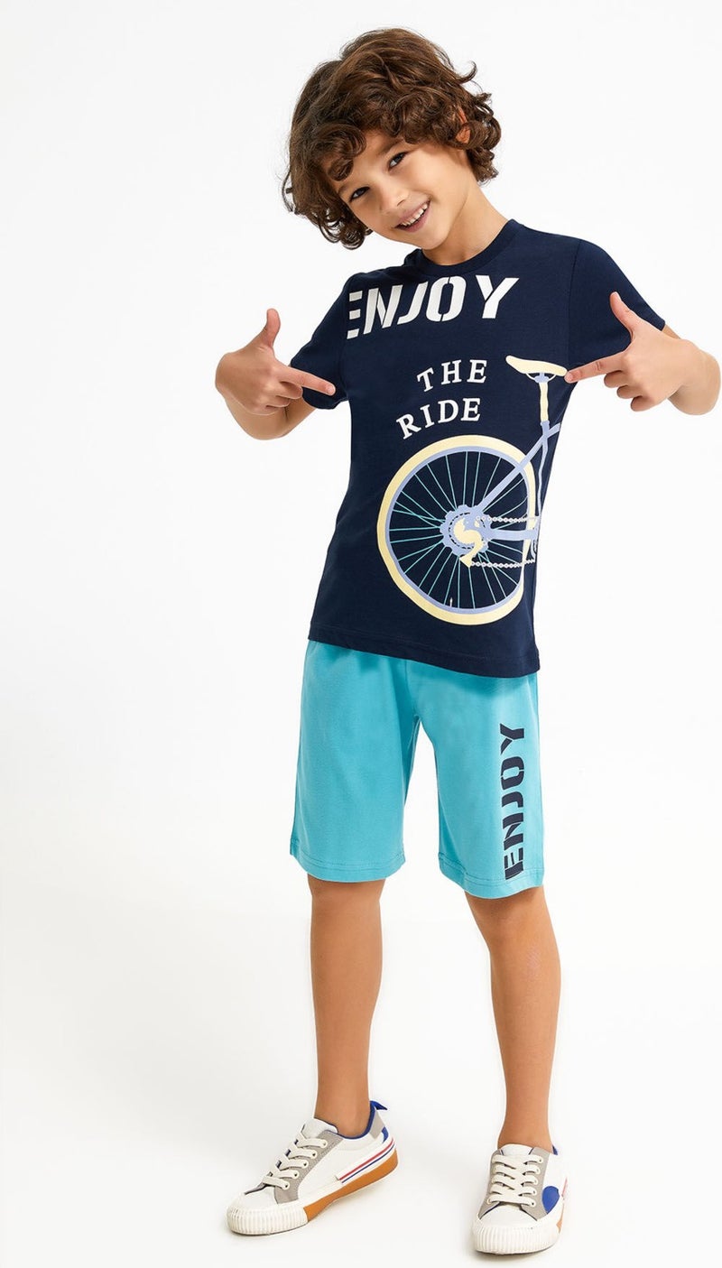 RolyPoly Enjoy Navy Blue Boy Bermuda Set  - Image 2