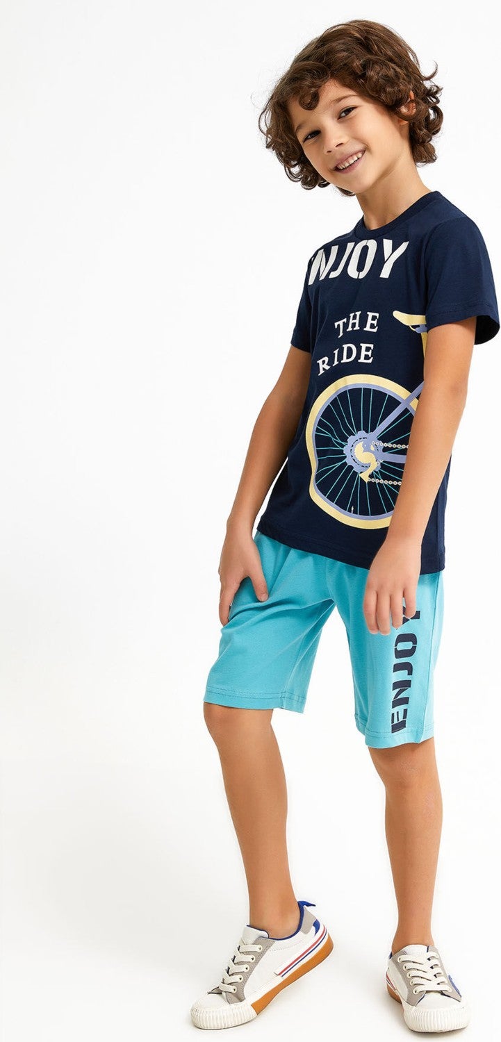 RolyPoly Enjoy Navy Blue Boy Bermuda Set  - Image 4
