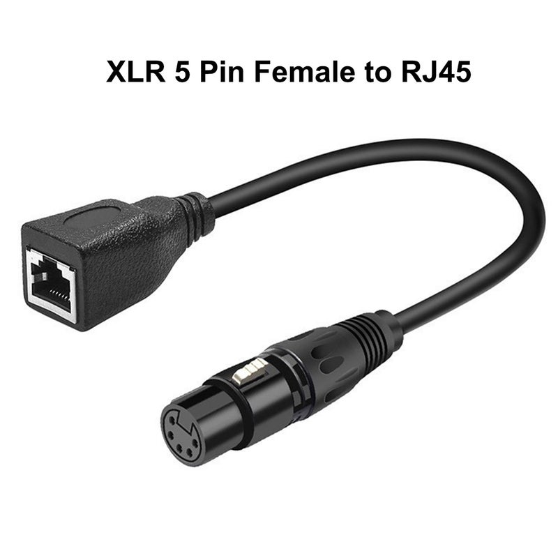 XLR 5 pin RJ45 Adapter Cable-XLR 5 Pin Male to RJ45 + XLR 5 Pin Female to RJ45 Female DMX Ethernet Adapter Converter Cable - Image 4