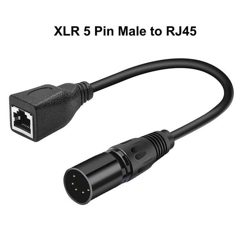 XLR 5 pin RJ45 Adapter Cable-XLR 5 Pin Male to RJ45 + XLR 5 Pin Female to RJ45 Female DMX Ethernet Adapter Converter Cable - Image 5