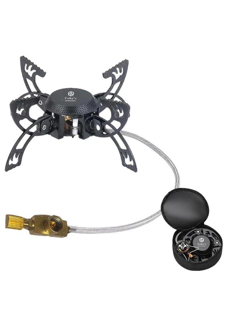 Toby'S New Alloy Portable Picnic Camping Stove 3800W Windproof Design Gas Cooking Burner With Piezo Ignition And Carrying Case Foldable Stove For Outdoor - Image 1