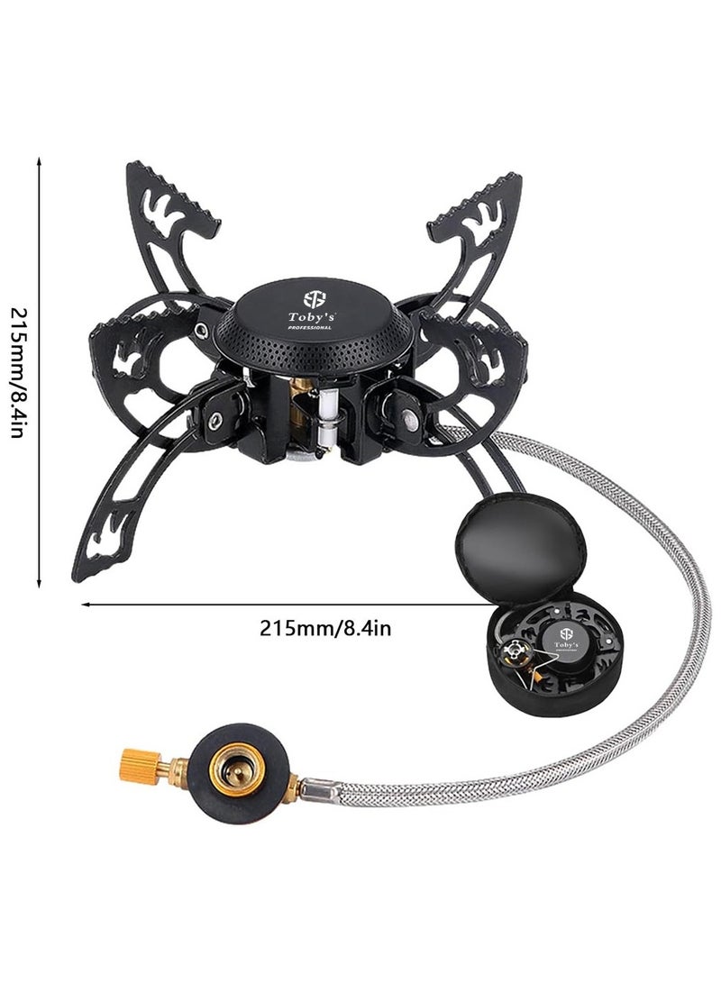 Toby'S New Alloy Portable Picnic Camping Stove 3800W Windproof Design Gas Cooking Burner With Piezo Ignition And Carrying Case Foldable Stove For Outdoor - Image 5
