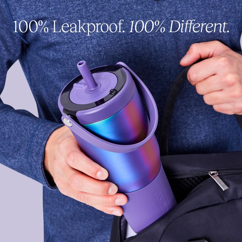 BrÃ¼Mate Resa 35oz 100% Leakproof Travel Tumbler with Handle & Straw | Flexible SoftSip Straw | Silicone Sleeve for Durability | Stainless Steel | Cup Holder & Travel Friendly Water Bottle | (Guava) - Image 4
